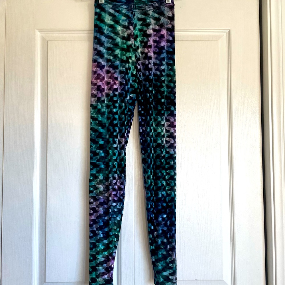 Women’s Fitted Mermaid Velvet Leggings in Blue/Green/Purple - XS - Picture 2 of 6